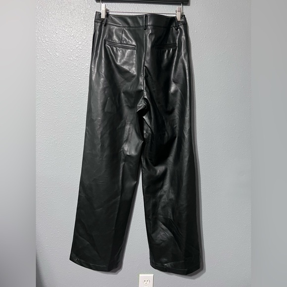 NWT Lattelier Black Faux Leather Wide Leg Pants Women’s Sz Large NEW Date Night! - Picture 4 of 9